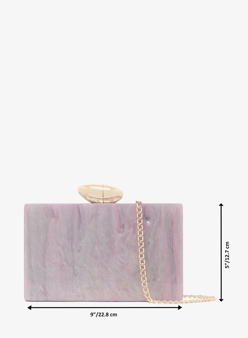 Namshi x Purple Resin Rectangle Statement Clutch for Women | Best Price UAE